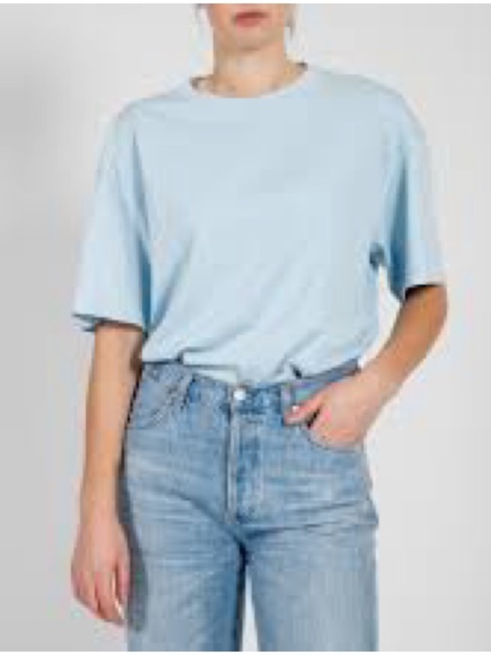 Brunette the Label Oversized Boxy Tee, Size Large Extra Large, L/XL, Light Blue